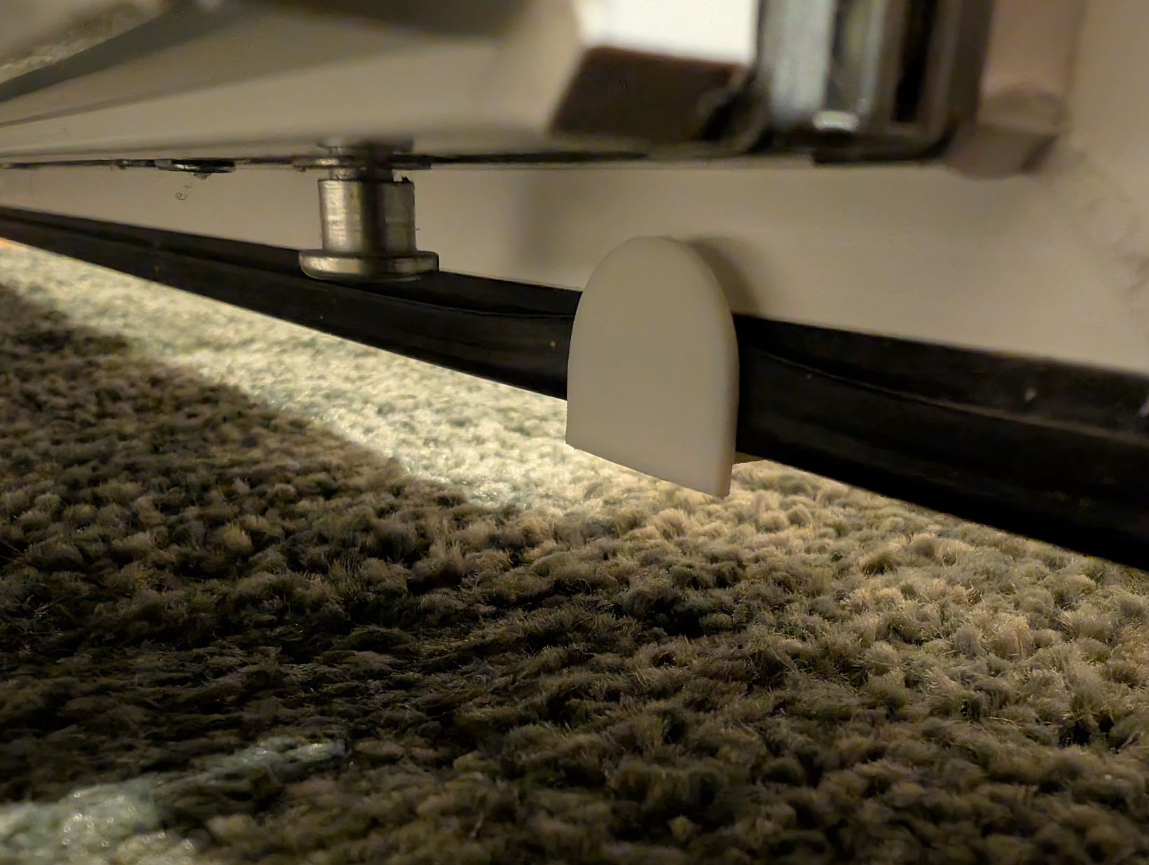The printed fixture installed from the back